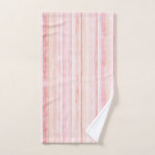 Roses Pâles Crèmes Rayures (Serviette à main)