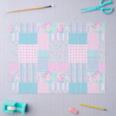 Roses, papier de soie de soie de patchwork de Faux (Artisanat)