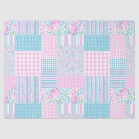 Roses, papier de soie de soie de patchwork de Faux (Recto)