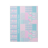 Roses, Papillons, Bloc-notes Faux Patchwork, Jotte (Tourné)