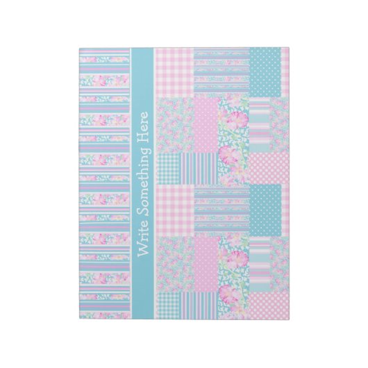 Roses, Papillons, Bloc-notes Faux Patchwork, Jotte (Tourné)