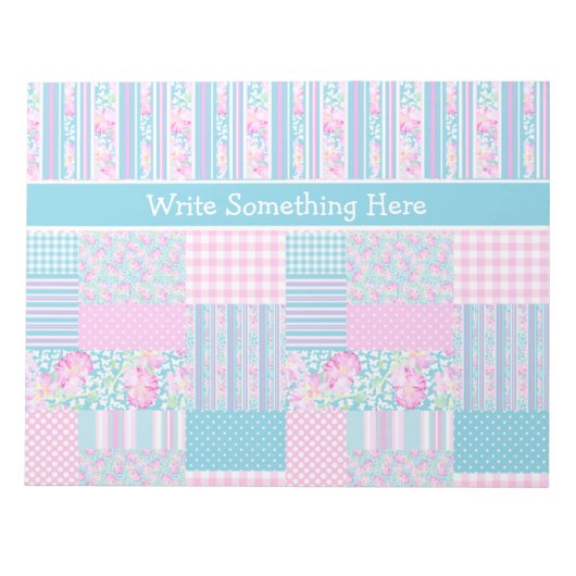 Roses, Papillons, Bloc-notes Faux Patchwork, Jotte (Devant)