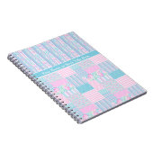 Roses, Papillons, Carnet Spiral Faux Patchwork (Côté Droit)