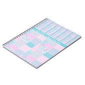 Roses, Papillons, Carnet Spiral Faux Patchwork (Côté gauche)