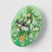 Roses par Vincent van Gogh Round Wall Horloge (Angle)