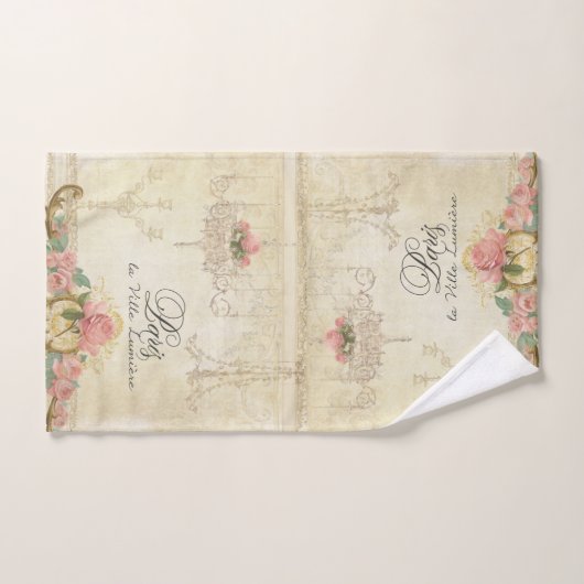 Roses Paris Chandelier parisien Vintage Élégant (Serviette à main)