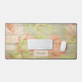Roses peints sur planches en bois d'époque (Clavier et souris)