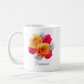 Roses Personnalisés En Fleur Motif Mug (Gauche)