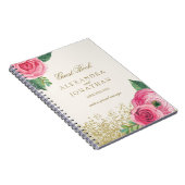 Roses pour aquarelle épousant le livre d'invité (Côté Droit)