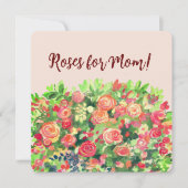 Roses pour maman, carte plat (Devant)