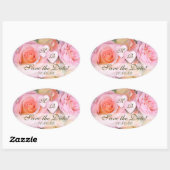 Roses pour mon amour ~ Stickers ovale (Feuille)