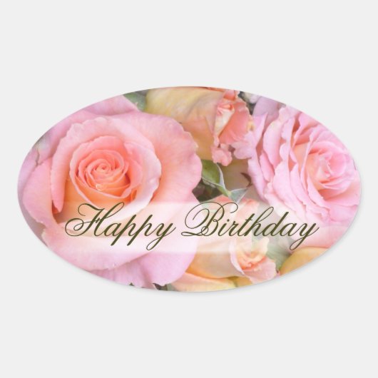 Roses pour mon amour ~ Stickers ovale (Devant)