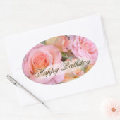 Roses pour mon amour ~ Stickers ovale (Enveloppe)