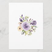 Roses pourpres & Leves vertes Menu Mariage fleuri (Dos)