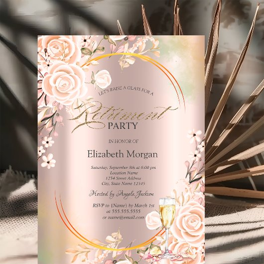 Roses Prosecco Bloemblaadjes Rose Goud Kaart
