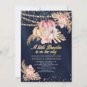 Roses Pumpkin Navy Baby shower Kaart (Voorkant)