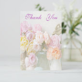Roses romantiques dans des pots Merci (Debout devant)