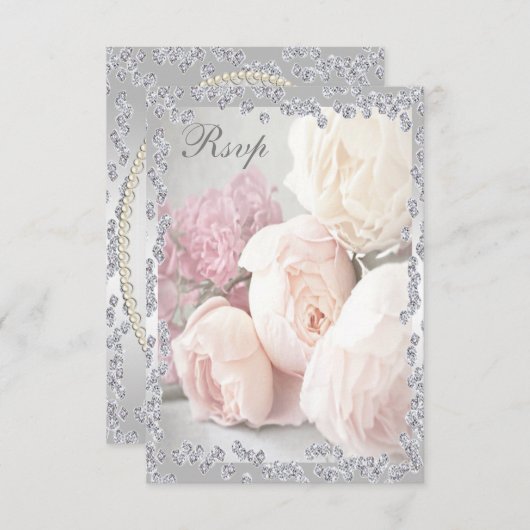 Roses romantiques et diamants Rsvp (Devant / Derrière)
