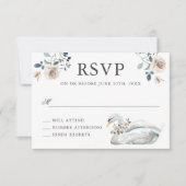 Roses romantiques et mariage des cygnes RSVP (Devant)
