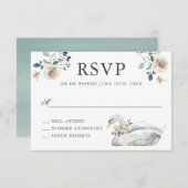 Roses romantiques et mariage des cygnes RSVP (Devant / Derrière)
