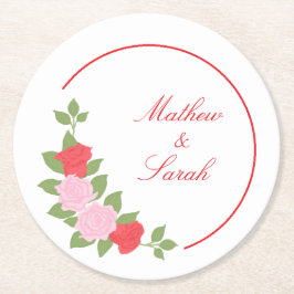 Roses Ronde Kartonnen Onderzetter