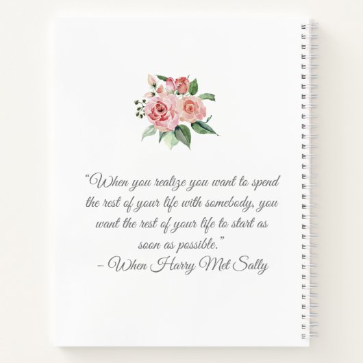 Roses rose |avec devis | CARNET WEDDING PLANNER (Dos)