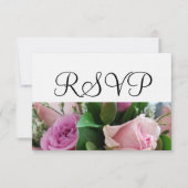 Roses rose douce Mariage blanc RSVP (Devant)