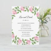 Roses rose faire-part de mariage (Debout devant)