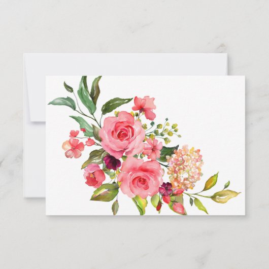 Roses rose foncé Invitation de mariage RSVP Dusty (Dos)