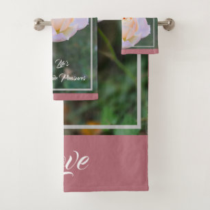 Roses rose jaune Typographie Rose Or