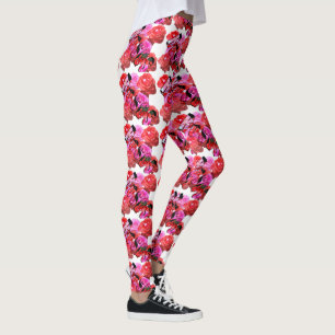 Roses, Rose Logo Rose Rouge, Legging Femme