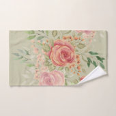 Roses rose pâle Bush Aquarelle Art (Serviette à main)