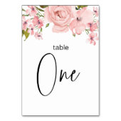 Roses Rose Pâle Fleurs Numéro de Table de Mariage (Dos)