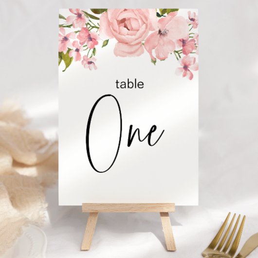 Roses Rose Pâle Fleurs Numéro de Table de Mariage