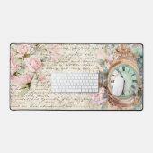 Roses rose pâle vintage Ancienne horloge (Clavier et souris)