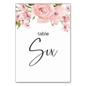 Roses rose vif Mariage floral Numéro de table (Dos)