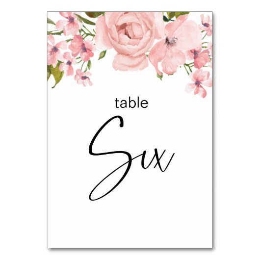 Roses rose vif Mariage floral Numéro de table (Dos)