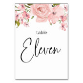 Roses rose vif Mariage floral Numéro de table (Dos)