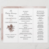 Roses rose vif Programme de mariage Tri-Fold (Devant / Derrière)