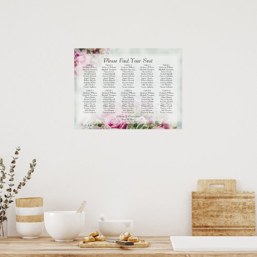 Roses roses 10 Tableau Mariage de table (Cuisine)