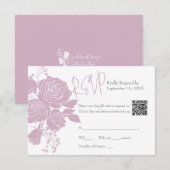 Roses roses avec code QR Carte de réponse (Devant / Derrière)