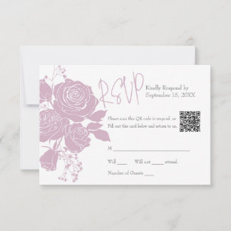 Roses roses avec code QR Carte de réponse