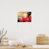 Roses roses avec Poster d'appui (Cuisine)