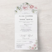 Roses roses blanches en une seule Faire-part de ma (À l'intérieur)