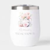 Roses roses blanches et Fête des mariées de théièr (Avant)