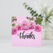 Roses roses Carte de remerciements sur arrière - p (Debout devant)