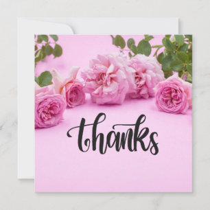 Roses roses Carte de remerciements sur arrière - p