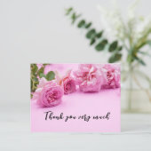 Roses roses Carte de remerciements sur arrière - p (Debout devant)