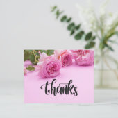 Roses roses Carte de remerciements sur arrière - p (Debout devant)