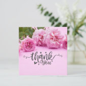 Roses roses Carte de remerciements sur arrière - p (Debout devant)